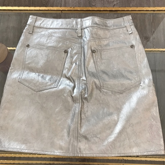 Rag and Bone Moss Leather Metallic Mini Skirt - Picture 6 of 10